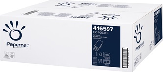 Handdoekpapier (H2) - W-vouw - 2 laags - Wit - Reliëf Wave - Cellulose - 32cm x 20,3cm - Pak van 20x150 vellen